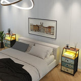 Tohomeor Dresser with Fabric Drawers Nightstand with 2 Tier Shelf Storage Tower for Bedroom Hallway Entryway Closet Organizer Sofa Beside Table Furniture (Multi, 3 Drawers) Tohomeor