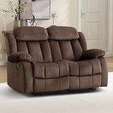 EBELLO Wall Hugger Reclining Loveseat, Classic and 2 Seat Recliner Couch with Overstuffed Arms and Back for Living Room, Bedroom, Daul Recliner Loveseat, Brown