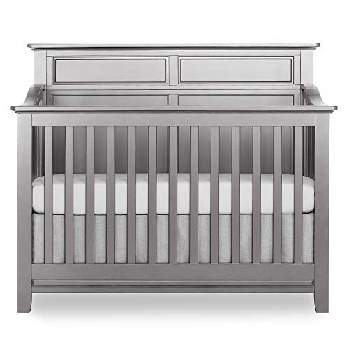 Dream On Me Fairview 4 in 1 Convertible Crib in Metallic Grey, JPMA Certified, 3 Mattress Height Settings, Built of Durable & Sustainable Pinewood