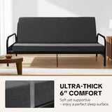 MABOZOO 6 Inch Full Size Futon Mattress, Foldable Futons Sofa Couch Bed Foam Floor Mattress Fits Futon Frames (Frame Not Included, Gray) MABOZOO