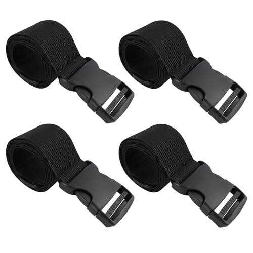 4 Pack Mattress Topper Straps, 60 x 2 Inches Black Adjustable Straps with Locking Buckles Keep Toppers Secure for Mattress Moving or Storage Ideal for Memory Foam Toppers Dorms Apartments and RVs RJLCTH