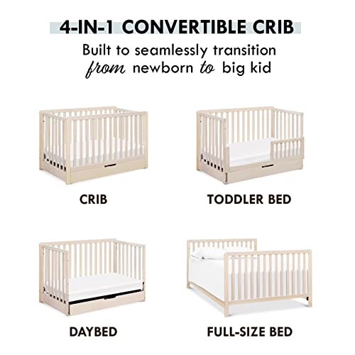 Carter's by DaVinci Colby 4-in-1 Convertible Crib with Trundle Drawer in Washed Natural, Greenguard Gold Certified, Undercrib Storage DaVinci