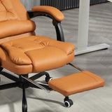 Vinsetto 7-Point Vibrating Massage Office Chair, High Back Computer Chair with Lumbar Support, Footrest, Reclining Back, Adjustable Height, Light Brown Vinsetto