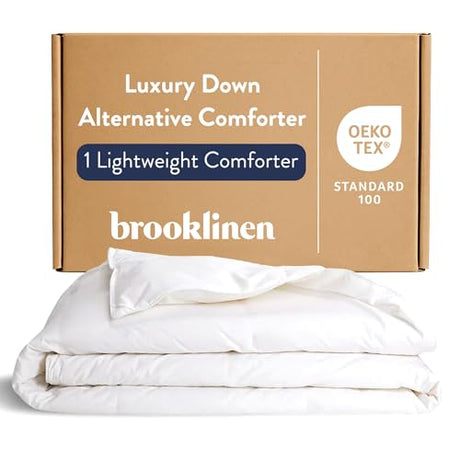 Brooklinen Lightweight Down Alternative Comforter - Twin/Twin XL - Cooling Summer Duvet Insert for Hot Sleepers - 100% Cotton Sateen, Breathable Recycled Fill, Baffle Box - Soft & Airy Bedding Brooklinen