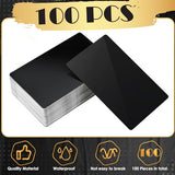 weparmeety 100 Pcs Metal Engraving Blanks Aluminum Sheet Laser Engraving Business Card Multipurpose DIY Gift Cards 86 x 54 x 0.21 mm (Black) weparmeety
