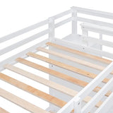 P PURLOVE Twin Over Twin Bunk Bed with Stairs and Trundle, Solid Wood Bunk Beds with Stairway Storage for Teens,Kids,White P PURLOVE