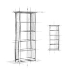 SIMPLIHOME Amherst Bookcase - 70 inch Tall 5-Shelf Solid Wood Bookshelf in White, Transitional Storage for Living Room, Study Room or Office with Adjustable Shelves and Tapered Legs SIMPLIHOME