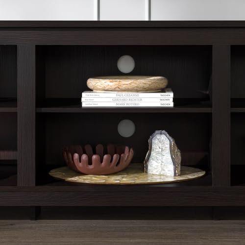 Walker Edison Wren Classic 6 Cubby TV Stand for TVs up to 80 Inches, 70 Inch, Espresso Walker Edison