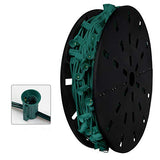 Brightown Commercial 500 FT C9/E17 Christmas Light Sockets Set Spool, UL Listed C9 Sockets Patio String Lights C9 Strands - 12 Spacing Green Wire Brightown