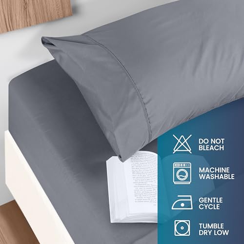 Utopia Bedding Full Size 4 Piece Sheet Set - Brushed Microfiber - Soft Bed Sheets for Full Size Bed - Includes 1 Fitted, 1 Flat, & 2 Pillow Cases - Deep Pocket (Grey) Utopia Bedding