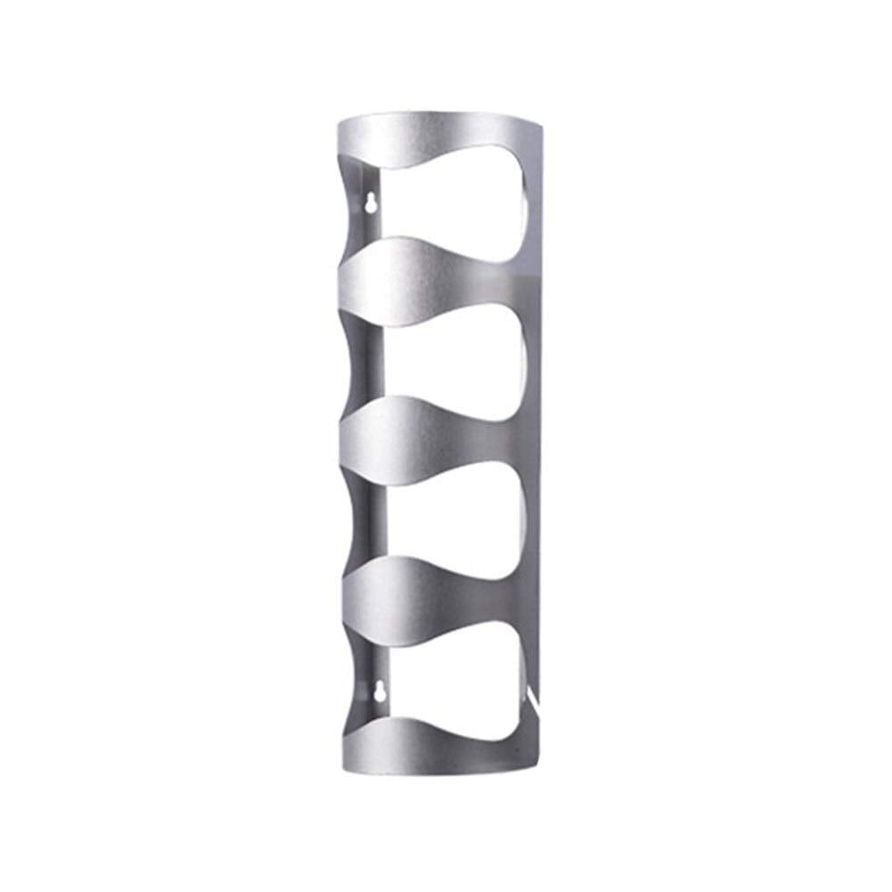 HAOZHAO 4 Bottles Creative Stainless Steel Wall Mounted Red Wine Holder Wine Bottle Storage Rack Storage Shelf Holders (Color : Silver) HAOZHAO