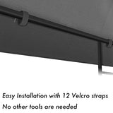 Gazebo Canopy Replacement Outdoor Canopy Shelter Top Double Tiered Canopy Cover, 10x10 FT (Grey) Ganggend