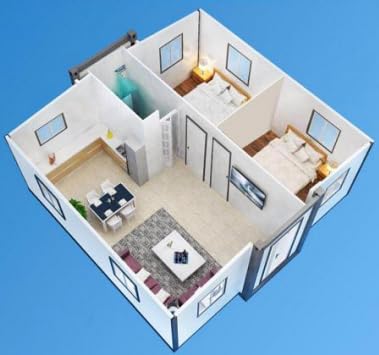 20FT 2 Bedroom Thickened Tiny Houses to Live in for Adults Mini Foldable Expandable Container Prefab Home kit Mobile Modular casas prefabricadas para Vivir for Sale with Toilet Kitchen Bathro - WoodArtSupply