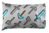 Jay Franco Kids Sheet Set with Fitted, Flat Sheets & Pillow Cover - Ultra-Soft Bedding with Pillowcase for Room Decor, Multi - Minecraft, 4 Piece Full Jay Franco