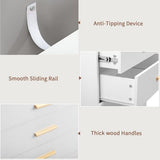 Aenlv White Dresser for Bedroom with 5 Drawers, Chest of Drawers with LED Lights, Wood Bedroom Dresser, Large Capacity Storage Cabinet for Nursery, Kids Room, Entryway Aenlv