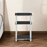 Furinno Just 3-Tier Turn-N-Tube End Table / Side Table / Night Stand / Bedside Table with Plastic Poles, 1-Pack, White(Espresso)/White Furinno