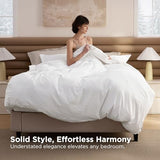 Bedsure Removable Cover with Comforter Duvet Insert Full - 4 Pieces White Prewashed Soft Bedding Set for All Seasons Use, Includes 1 Duvet Cover, 1 Comforter, 2 Pillow Shams Bedsure