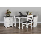 Pemberly Row 18" Wood Dining Room Ladderback Chair with Wood Legs for Kitchen, Modern Restaurant Chairs in Off White and Dark Brown Pemberly Row