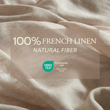 DAPU 100% Linen Duvet Cover, Pure Natural French Flax Linen with Corner Ties and Zipper Closure, Soft Breathable Durable for Hot Sleepers 1 Duvet Cover 2 Pillowcases (Natural Linen, Queen) DAPU