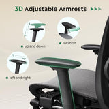 DEVAISE Ergonomic Mesh Office Desk Chair, Retractable Footrest and Adjustable Lumbar Support, Comfy High Back Reclining Computer Gaming Chair, Tilt Function, Heavy Duty, SGS Class 4 Gas Lift, Grey DEVAISE