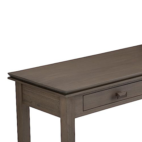 SIMPLIHOME Artisan SOLID WOOD 46 inch Wide Console Sofa Entryway Table in Farmhouse Grey with Storage, 2 Drawers, for the Living Room, Entryway and SIMPLIHOME