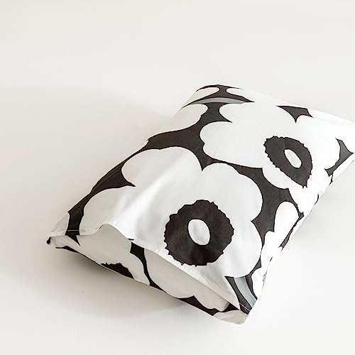 YuHeGuoJi Black Floral Duvet Cover King 100% Cotton 3 Pcs Set 1 Black and White Flower Duvet Cover with Zipper Ties 2 Pillowcases Farmhouse Cartoon Botanical Bedding Set Soft YuHeGuoJi