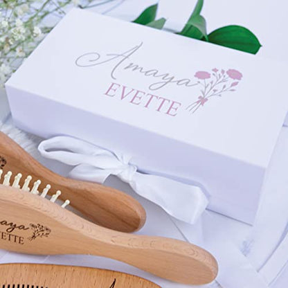 Personalized Baby Gift | Baby Brush | Personalized Baby Brush | 3pcs Set | Personalized Wooden Baby Brush | Personalized Baby Gift Girls | Newborn Baby Essentials - WoodArtSupply