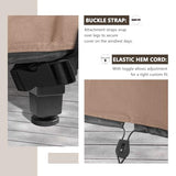 ULTCOVER Rectangular Patio Heavy Duty Table Cover - 600D Tough Canvas Waterproof Outdoor Dining Table and Chairs General Purpose Furniture Cover Size 136L x 74W x 28H inch ULTCOVER