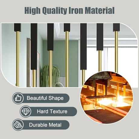 Room Divider Partition Post Metal Slats, Custom Size Floor to Ceiling Privacy Screens Columnar, Corridor/Stairwell Wall Partition Column(Black,70cm/27.5in/2.3ft) Kunovo