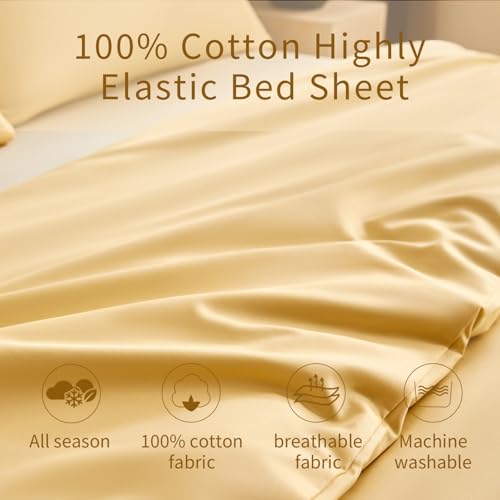3-Piece Duvet Cover Set, 100% Cotton Solid Color - Modern Minimalist Bedding Set with 1 Duvet Cover & 2 Pillowcases(Yellow, King) Volcano King Coffee