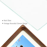 XKIILH 8x10 Picture Frames Walnut Solid Wood with Real Glass Vertical Horizontal Standing Display Photos 5x7/6x8 with Mat or 8x10 Without Mat Lovely Gift for Desk Tabletop Wall Mount H10 XKIILH
