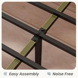 DUMOS Queen Bed Frame with Headboard, Storage Headboard with USB Charging Station, Durable Squeak-Free Frame, Simple No-Tool Assembly,Works with Queen Mattress No Box Spring Needed DUMOS