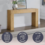 Alaterre Furniture Stockyard Solid Wood Console Table - 56 Inch Modern Farmhouse Entryway Table - Easy Assembly Living Room Furniture for Behind The Couch, Entryway, or Hallway (Light Oak) Alaterre Furniture