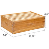 Honey Lake 8 Frame Beehive Medium Super Box, Langstroth Bee Hive Super Box Beehive Starter Kit 100% Beeswax Coated with Frames and Waxed Foundations for Beginners Beekeepers (Unassembled) Honey Lake