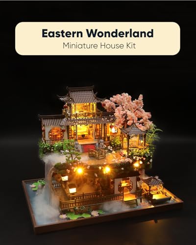 DIY Miniature House Kit, DIY Dollhouse Kit for Adults to Build, Mini House Kit with LED, Mayberry Street Miniatures, Ideal Gifts for Birthday, Valentine Christmas(Wonderland)