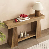 Tohomeor 47.24" Farmhouse Entryway Console Table, Narrow Sofa Table Behind Couch, Wooden Rectangular Entry Table with Storage Shelves for Entrance, Hallway, Living Room, Foyer Tohomeor