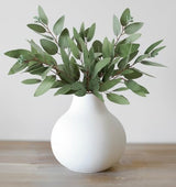 Carrot's Den White Round Vase - Minimalist Nordic, Japandi, Mid Century Modern Home Decor | Table Centerpiece, Wedding, Living Room, Bookshelf, Office, Modern Home, Entryway, Console (White) Carrot's Den