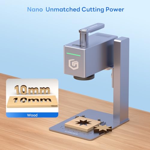 Longer Nano Pro 12000mW Desktop Laser Engraver, 0.05mm Precision 5000mm/s Engraving Speed, 3.3K Resolution, Laser Cutter and Engraver for Wood, Metal, Acrylic, Leather, Ceramics 100x100mm Work Area Longer