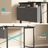 OLIXIS Computer Desk 31 Inch Home Office Desks for Small Spaces, Gaming Writing Study Work Table with Storage Bag for Bedroom, Black OLIXIS