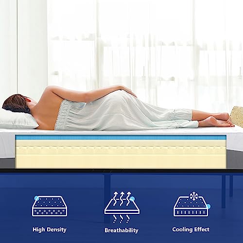 Olee Sleep Twin Mattress, 10 Inch Gel Memory Foam Mattress, Gel Infused for Comfort and Pressure Relief, CertiPUR-US Certified, Bed-in-a-Box, Medium Firm, Grey, Twin Size