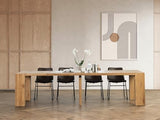 Transformer Table - Solid Wood Extendable Dining Table, Seats 2-12, Expandable Dining Room Table, Space-Saving Furniture, Expandable Dining Furniture, Natural (Table Only) Transformer Table