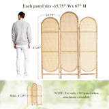 Leesinwing Room Divider Panel, 3 Panel Roomdivider Wall, Wood Room Dividers and Folding Privacy Screens, Rattan Partition Room Dividers, Privacy Dividers for Rooms, Bedroom, Dining Room, Light Brown Leesinwing