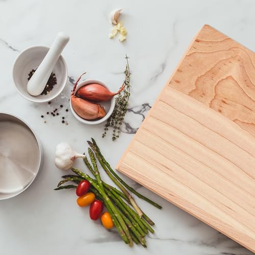 John Boos Chop-N-Slice Maple Wood Cutting Board for Kitchen Prep, 1" Thick, Small, Edge Grain, Square Charcuterie Boos Block, 10" x 10", Reversible - WoodArtSupply