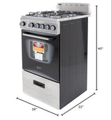 Avanti GR2013CSS Gas Range, 20, Black Avanti