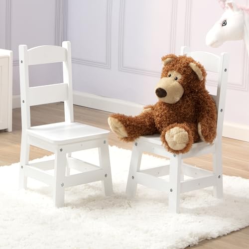 Melissa & Doug Wooden Chairs, Set of 2 - White Furniture for Playroom - Kid's Play Chairs, Toddler Activity Chairs, Children's Furniture - WoodArtSupply