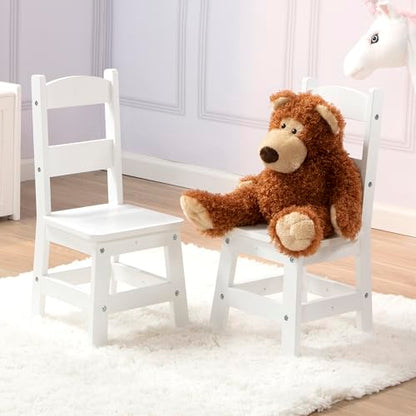 Melissa & Doug Wooden Chairs, Set of 2 - White Furniture for Playroom - Kid's Play Chairs, Toddler Activity Chairs, Children's Furniture - WoodArtSupply