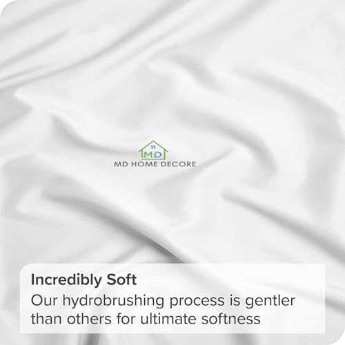 1 Fitted Sheet Only, 100% Egyptian Cotton, fitts Upto 15 Inch Deep Pocket, Bottom Sheets Only, King Size, Hotel Luxury Single Fitted Sheet Only, High Thread Count, Soft & Breathable, White Solid MD Home Decore