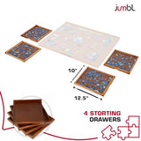 Jumbl 1000-Piece Puzzle Board | 23” x 31” Wooden Jigsaw Puzzle Table with 4 Removable Storage & Sorting Drawers | Smooth Plateau Fiberboard Work Surface & Reinforced Hardwood | for Games & Puzzles Jumbl