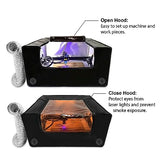 Laser Engraver Enclosure with LED Light,Ventilation Kit,Upgraded Fireproof Laser Engraving Machine Cover,Filtering Window,Smoke Vent,Noise Reduction,Dustproof Cover for Most Laser Cutter,650X650X330mm Makacces