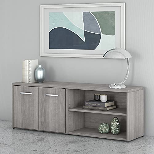 Bush Business Furniture Studio C Low Storage Cabinet with Doors by Platinum Gray Chrome Finish Bush Business Furniture